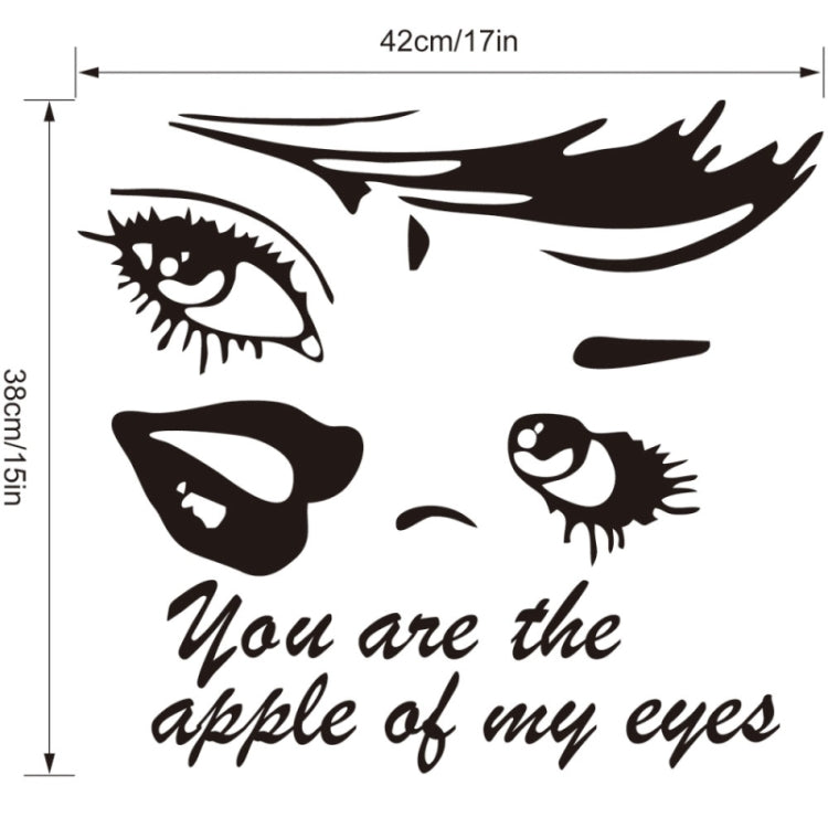 Portraits Eyes Pattern Personality Decorative Living Room Bedroom Wall Stickers, Size: 42cm x 38cm