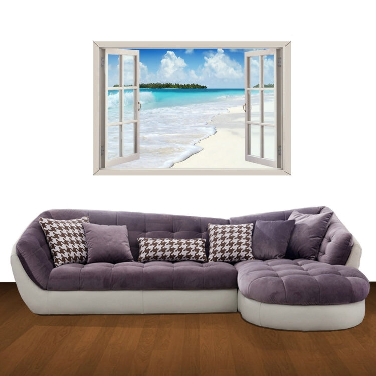 3D Seascape Window View Removable Wall Art Sticker, Size: 60 x 85 x 0.3 cm