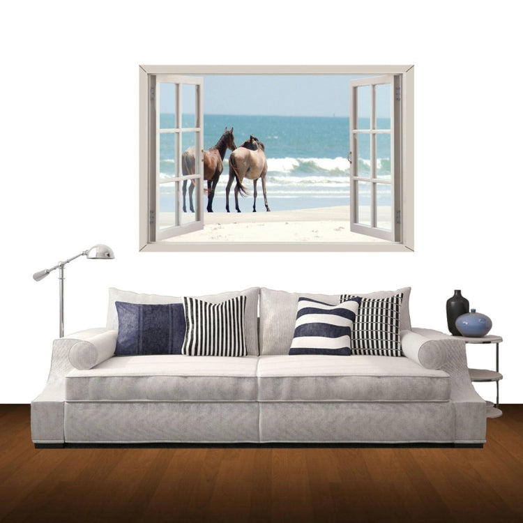 3D Scenery Window View Removable Wall Art Sticker, Size: 85 x 120 x 0.3 cm