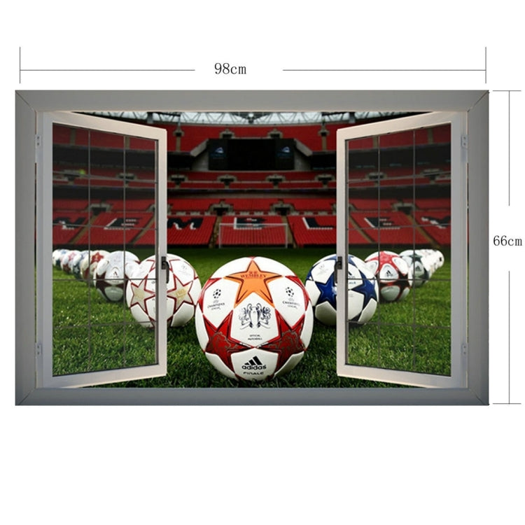 3D Football Field Window View Removable Wall Art Sticker, Size: 66 x 98 x 0.3 cm