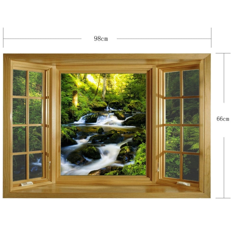 3D Scenery Window View Removable Wall Art Sticker, Size: 66 x 98 x 0.3 cm