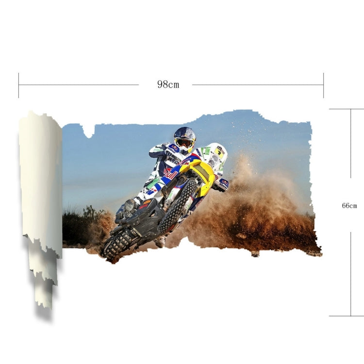 3D Handsome Racing Picture Scroll Removable Wall Art Sticker, Size: 66 x 98 x 0.3 cm
