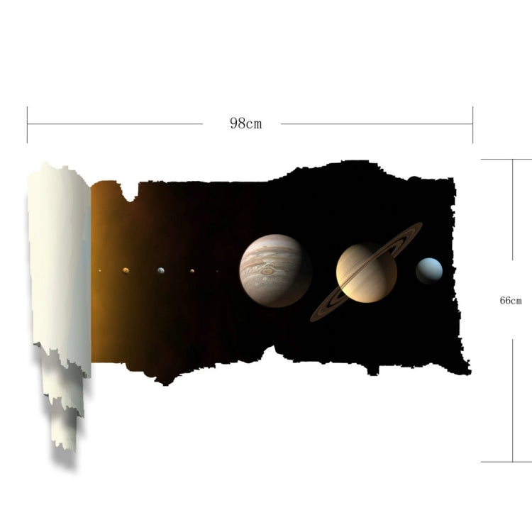 3D Dreamy Universal Planets Picture Scroll Removable Wall Art Sticker, Size: 66 x 98 x 0.3 cm