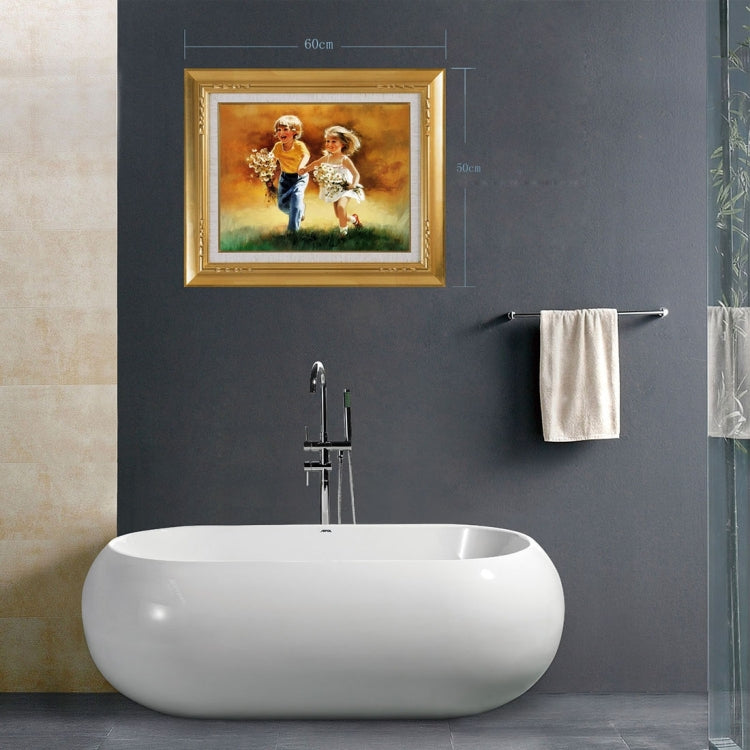 3D Little Couple View Removable Bathroom Wall Art Sticker, Size: 50 x 60 x 0.3 cm