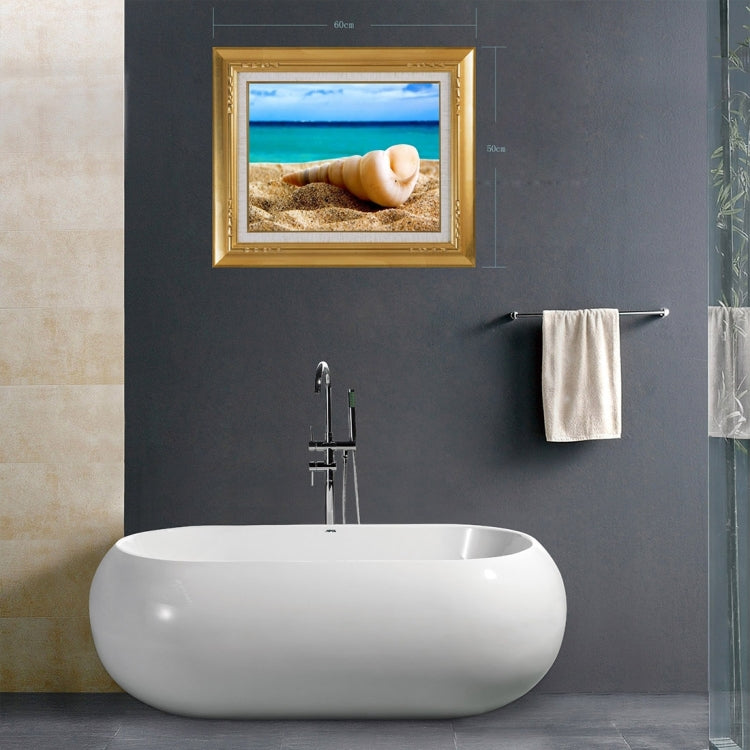 3D Beach View Removable Bathroom Wall Art Sticker, Size: 50 x 60 x 0.3 cm