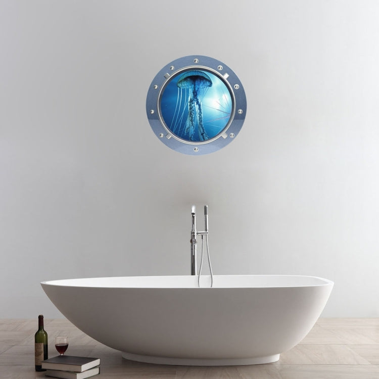 3D Scenery View Removable Circular Bathroom Wall Art Sticker, Size: 58 x 58 x 0.3 cm