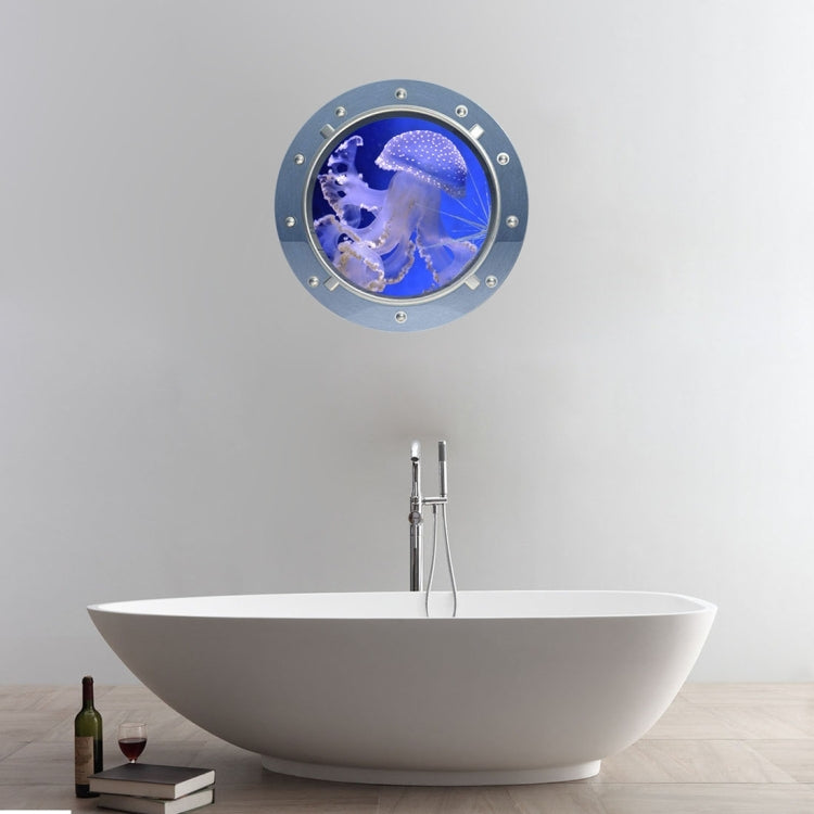 3D Benthos View Removable Circular Bathroom Wall Art Sticker, Size: 58 x 58 x 0.3 cm