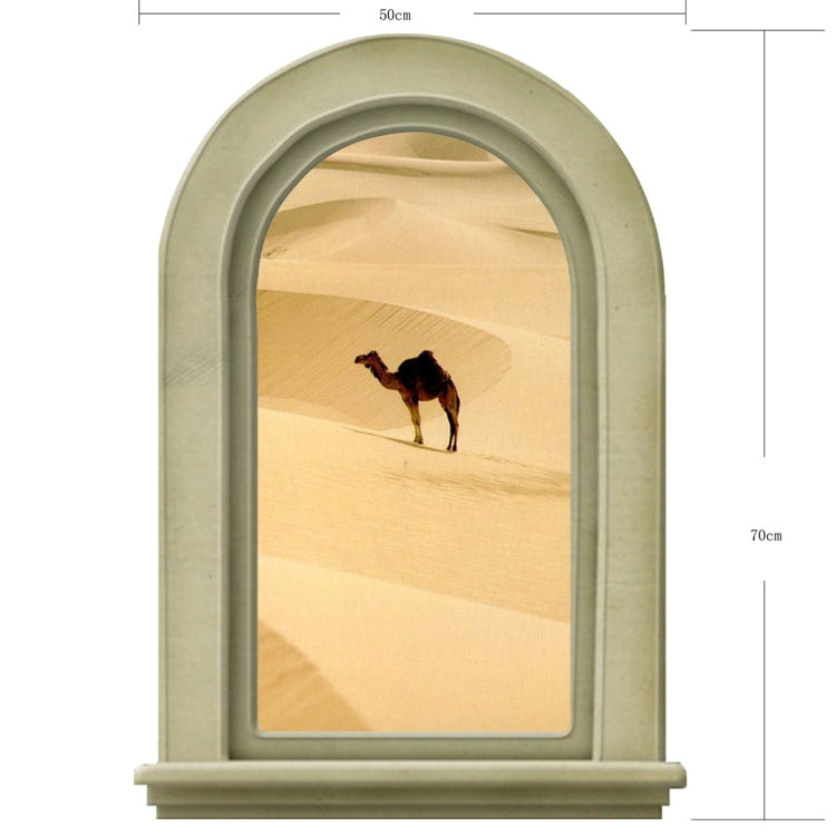 3D Desert Camel View Removable Bathroom Wall Art Sticker, Size: 70 x 50 x 0.3 cm