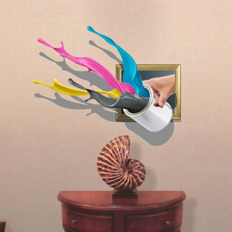 3D Splash Colorful Paint Removable Wall Art Stickers, Size: 72.9 x 58 x 0.3 cm