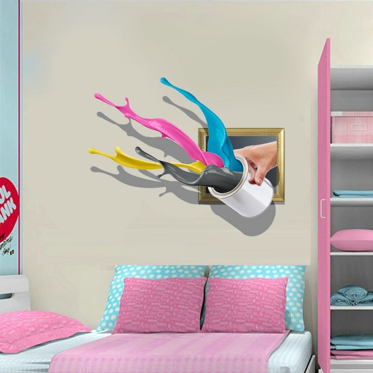 3D Splash Colorful Paint Removable Wall Art Stickers, Size: 72.9 x 58 x 0.3 cm