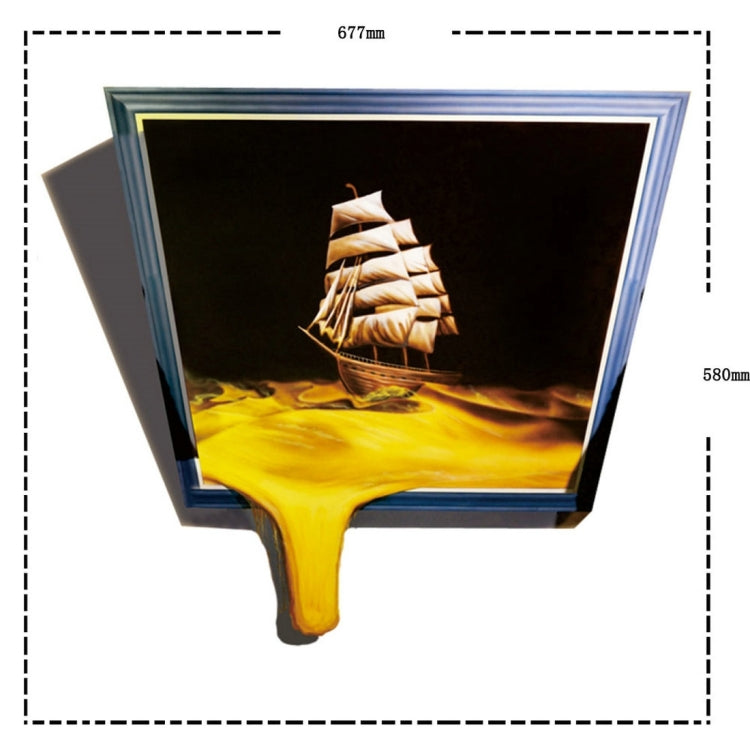 3D Sailing Boat Removable Wall Art Stickers, Size: 67.7 x 58 x 0.3 cm