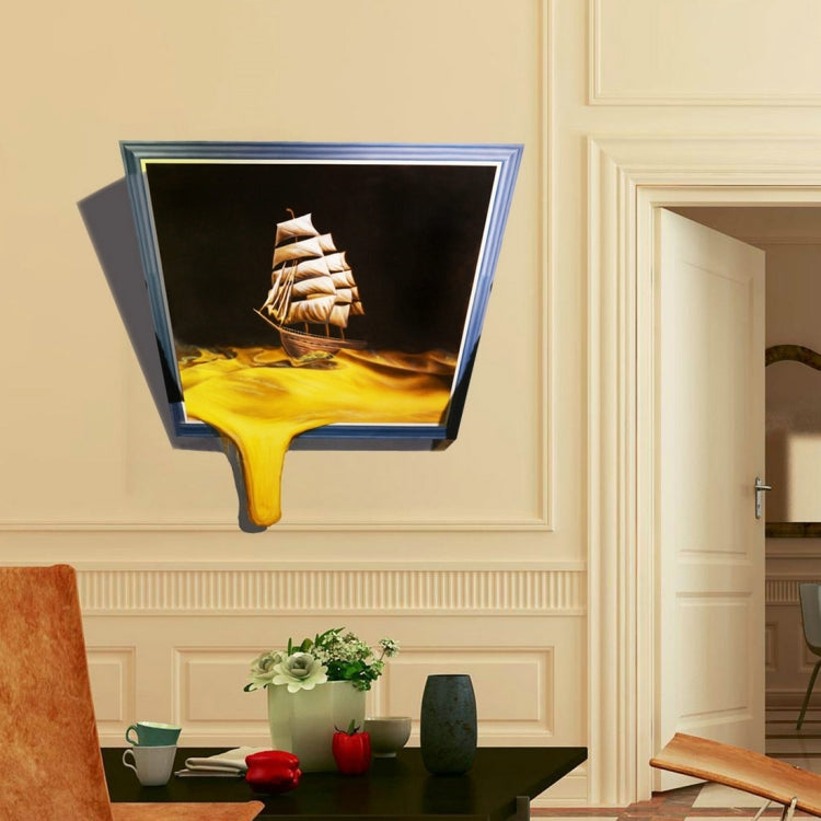 3D Sailing Boat Removable Wall Art Stickers, Size: 67.7 x 58 x 0.3 cm