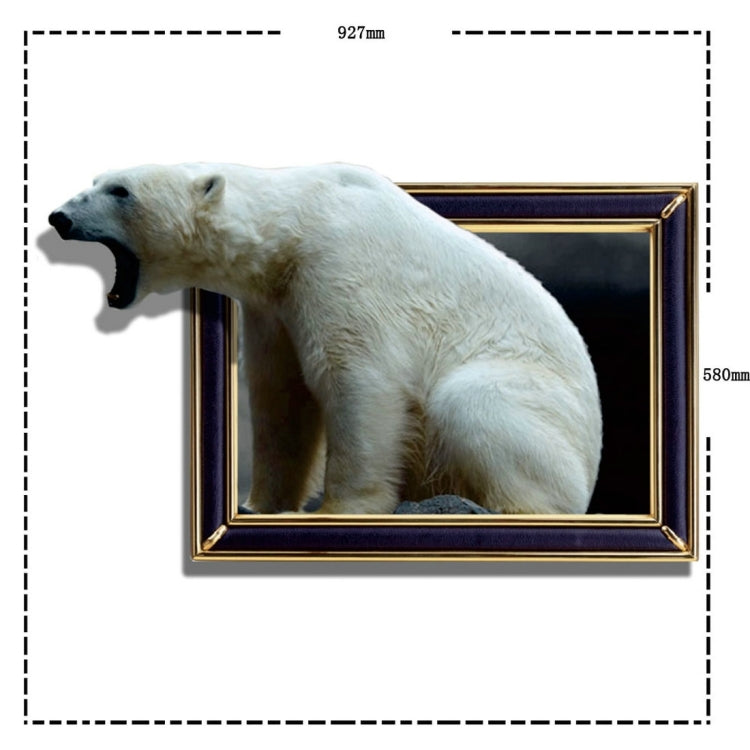 3D Polar Bear Removable Wall Art Stickers, Size: 92.7 x 58 x 0.3 cm