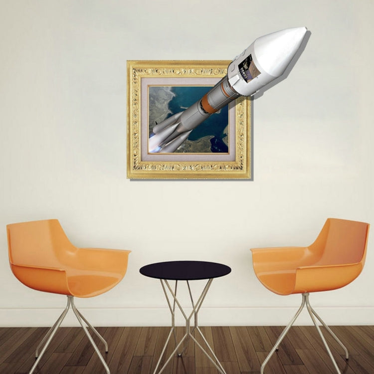 3D Rocket Removable Wall Art Stickers, Size: 70.7 x 58 x 0.3 cm