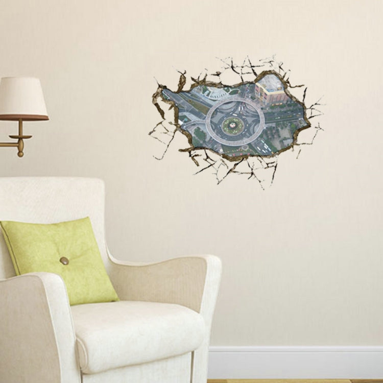 3D Flyover Removable Wall Art Stickers, Size: 76 x 58 x 0.3 cm