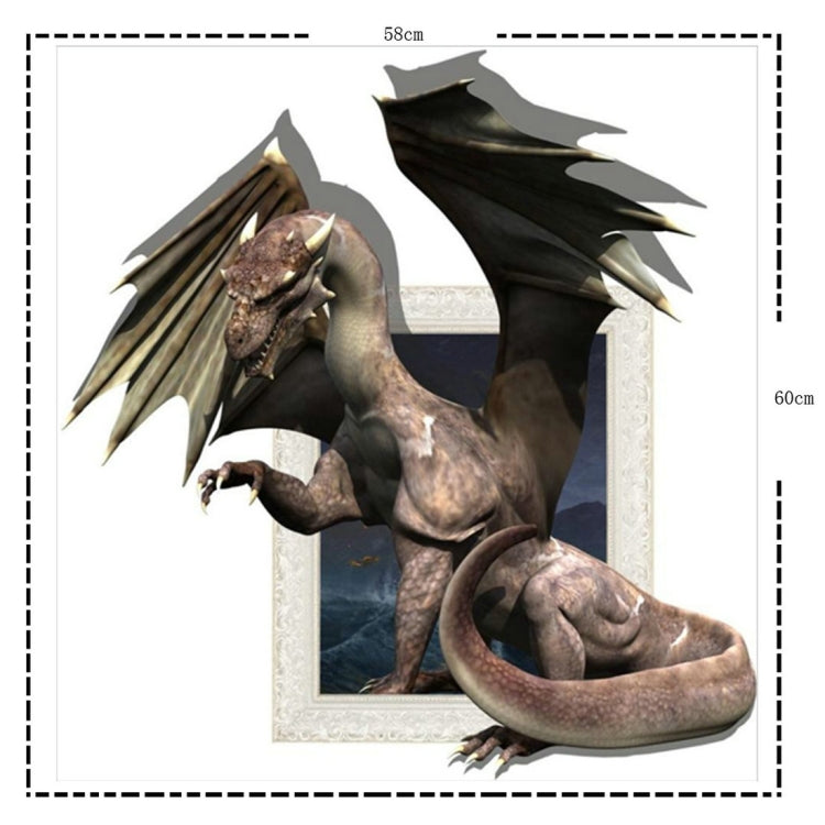 3D Dinosaur Removable Wall Art Stickers, Size: 60 x 58 x 0.3 cm