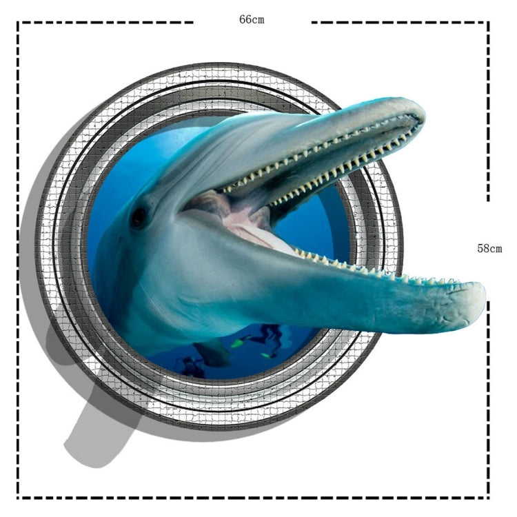 3D Whale Removable Wall Art Stickers, Size: 66 x 58 x 0.3 cm