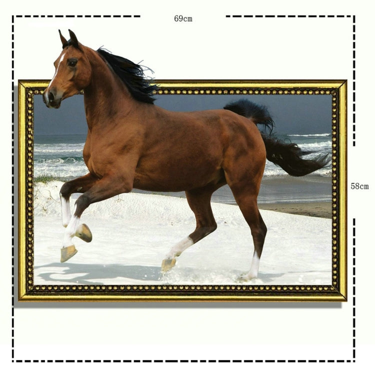 3D Horse Removable Wall Art Stickers, Size: 69 x 58 x 0.3 cm