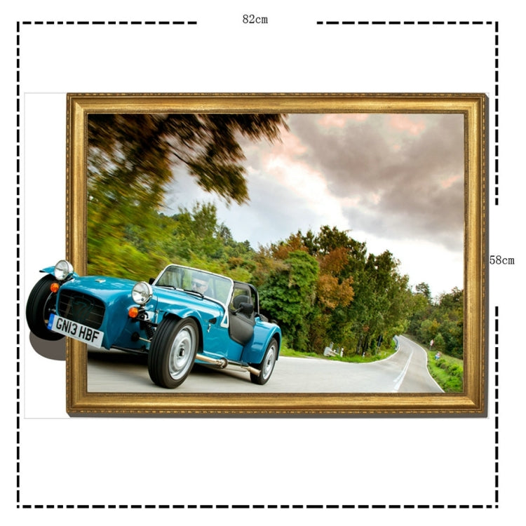 3D Vintage Car Removable Wall Art Stickers, Size: 82 x 58 x 0.3 cm