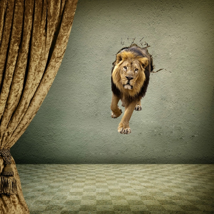 3D Lion Removable Wall Art Stickers, Size: 90 x 58 x 0.3 cm