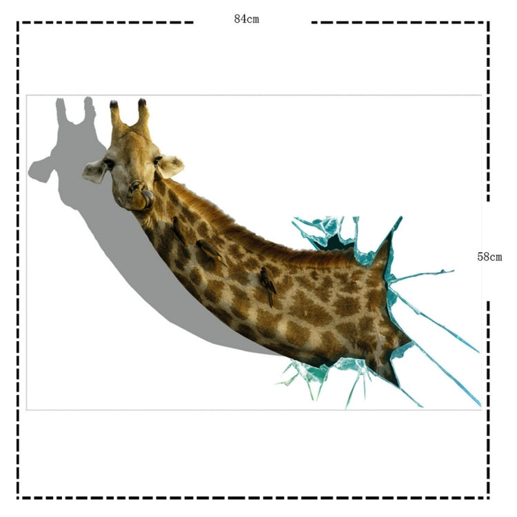3D Giraffe Removable Wall Art Stickers, Size: 84 x 58 x 0.3 cm