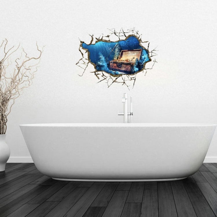 3D Treasure Chest Removable Bathroom Art Stickers, Size: 76.3 x 58 x 0.3 cm