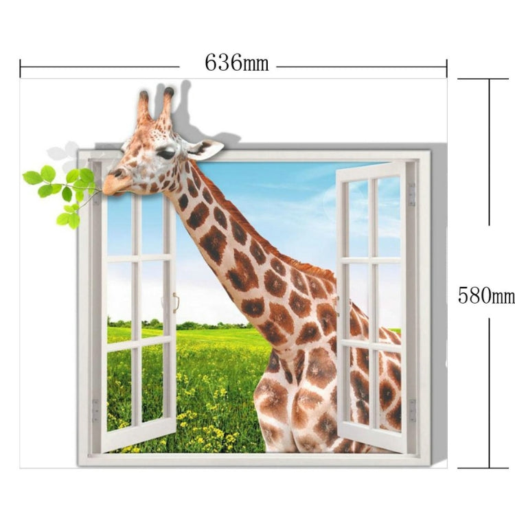 3D Giraffe Removable Bathroom Art Stickers, Size: 63.6 x 58 x 0.3 cm