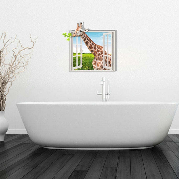 3D Giraffe Removable Bathroom Art Stickers, Size: 63.6 x 58 x 0.3 cm