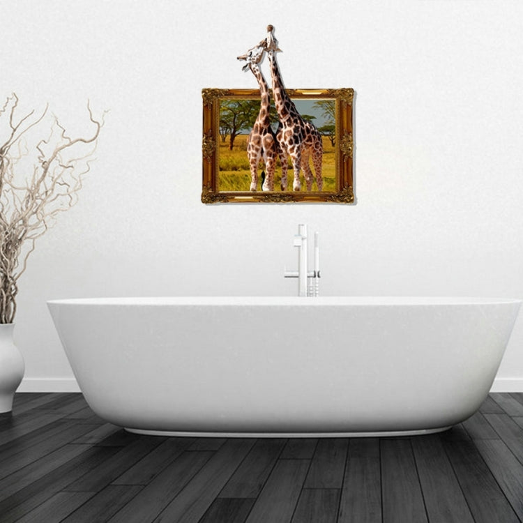 3D Giraffe Bathroom Art Stickers, Size: 67.3 x 58 x 0.3 cm