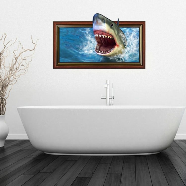 3D Shark Removable Bathroom Art Stickers, Size: 95.9 x 58 x 0.3 cm