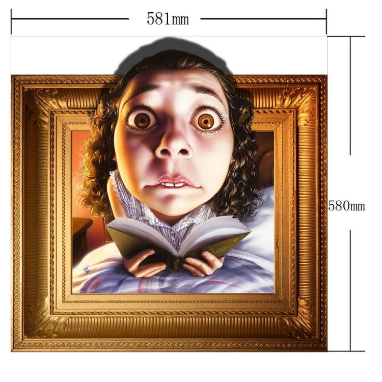 3D Girl Removable Bathroom Art Stickers, Size: 58.1 x 58 x 0.3 cm