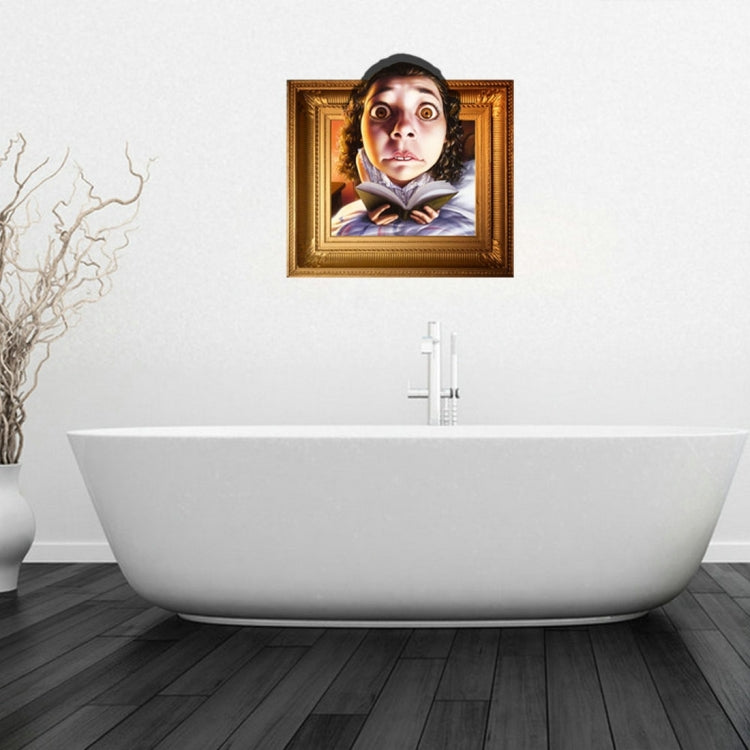 3D Girl Removable Bathroom Art Stickers, Size: 58.1 x 58 x 0.3 cm