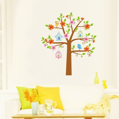 DIY Fashion Self Adhesive PVC Removable Wall Stickers / House Interior Decoration Pictures -- Tree & Birds, Size : 70cm x 50cm