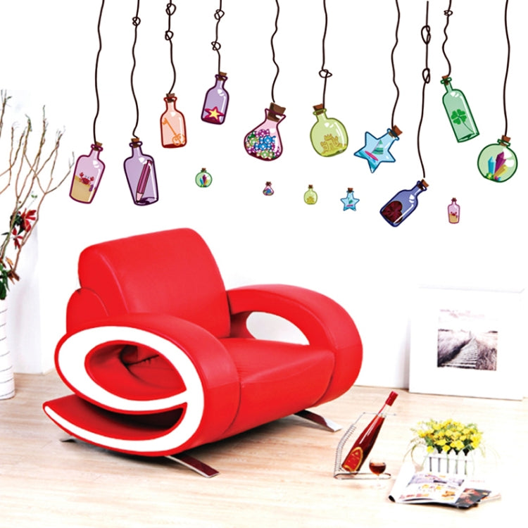 DIY Fashion Self Adhesive PVC Removable Wall Stickers / House Interior Decoration Pictures -- Wishing Bottle, Size: 70cm x 50cm