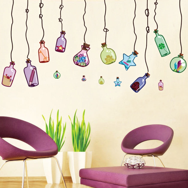 DIY Fashion Self Adhesive PVC Removable Wall Stickers / House Interior Decoration Pictures -- Wishing Bottle, Size: 70cm x 50cm