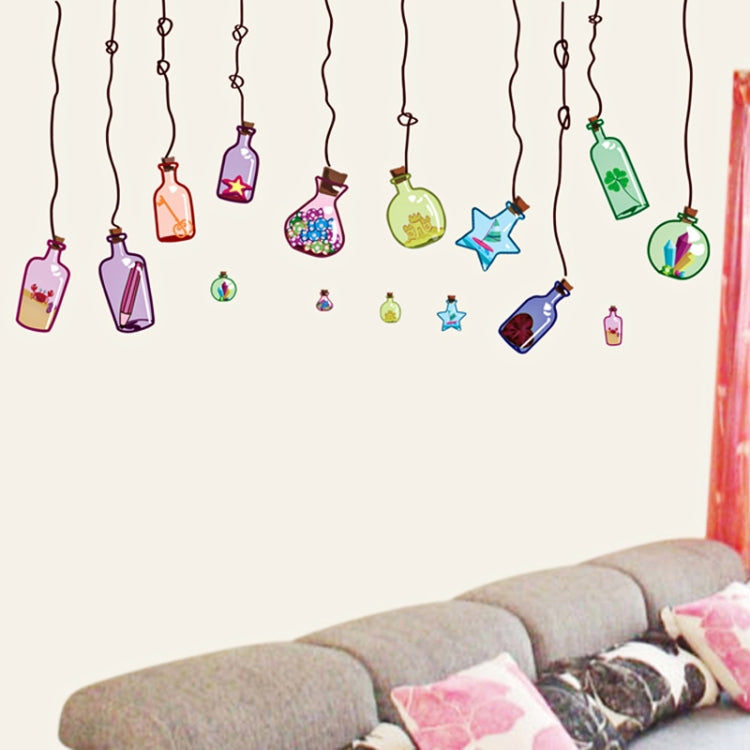 DIY Fashion Self Adhesive PVC Removable Wall Stickers / House Interior Decoration Pictures -- Wishing Bottle, Size: 70cm x 50cm