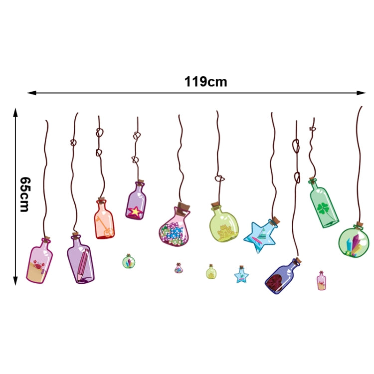 DIY Fashion Self Adhesive PVC Removable Wall Stickers / House Interior Decoration Pictures -- Wishing Bottle, Size: 70cm x 50cm