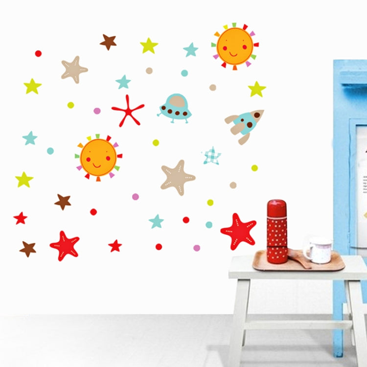 DIY Fashion Self Adhesive PVC Removable Wall Stickers / House Interior Decoration Pictures -- Sun & Star, Size: 70cm x 50cm