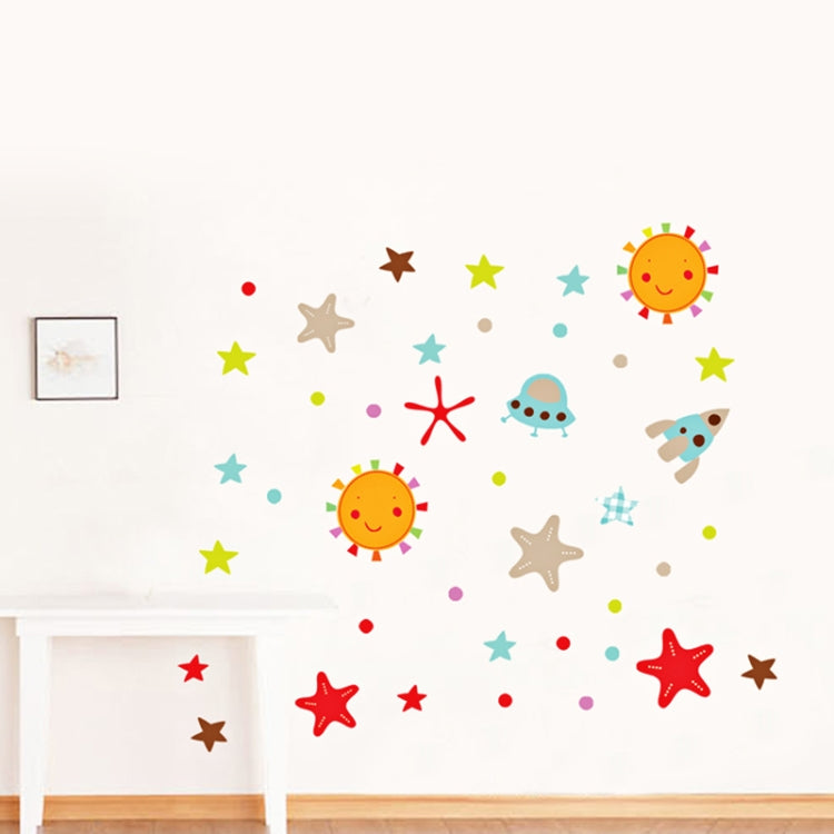 DIY Fashion Self Adhesive PVC Removable Wall Stickers / House Interior Decoration Pictures -- Sun & Star, Size: 70cm x 50cm