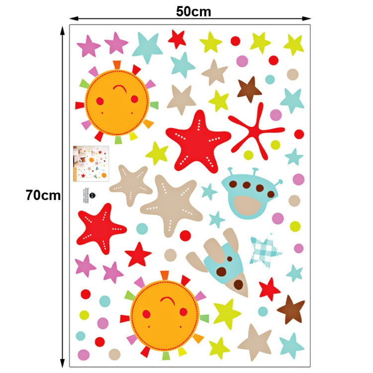 DIY Fashion Self Adhesive PVC Removable Wall Stickers / House Interior Decoration Pictures -- Sun & Star, Size: 70cm x 50cm