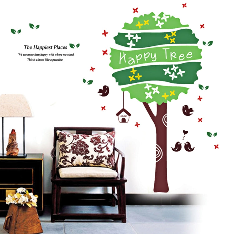DIY Fashion Self Adhesive PVC Removable Wall Stickers / House Interior Decoration Pictures -- Happy Tree, Size: 70cm x 50cm