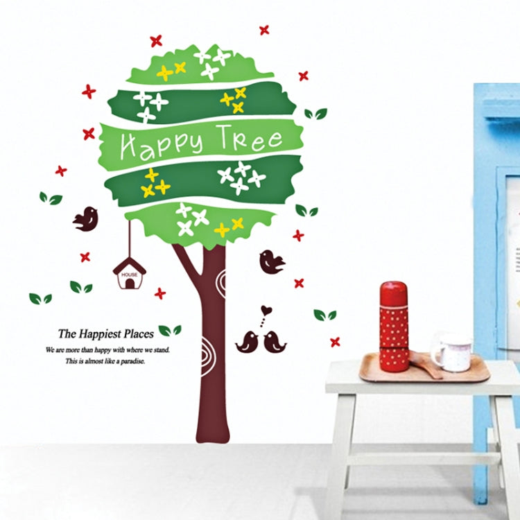 DIY Fashion Self Adhesive PVC Removable Wall Stickers / House Interior Decoration Pictures -- Happy Tree, Size: 70cm x 50cm