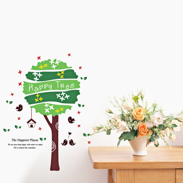 DIY Fashion Self Adhesive PVC Removable Wall Stickers / House Interior Decoration Pictures -- Happy Tree, Size: 70cm x 50cm