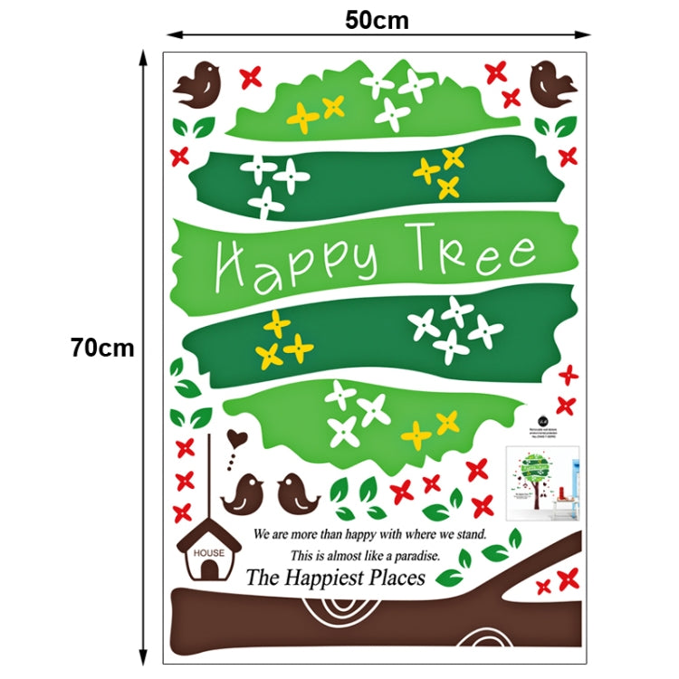 DIY Fashion Self Adhesive PVC Removable Wall Stickers / House Interior Decoration Pictures -- Happy Tree, Size: 70cm x 50cm