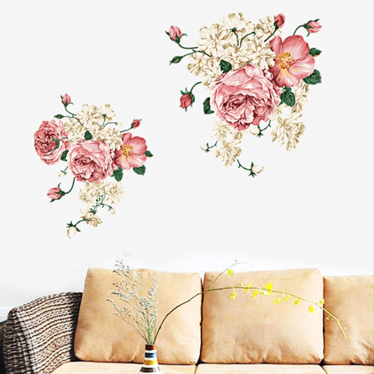DIY Fashion Self Adhesive PVC Removable Wall Stickers / House Interior Decoration Pictures -- Peony, Size: 70cm x 50cm