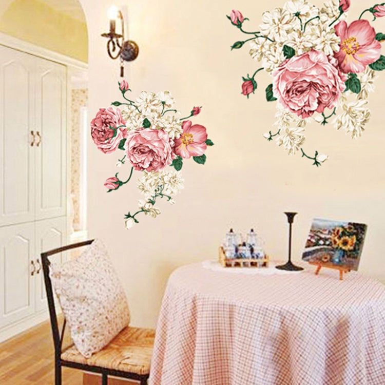 DIY Fashion Self Adhesive PVC Removable Wall Stickers / House Interior Decoration Pictures -- Peony, Size: 70cm x 50cm