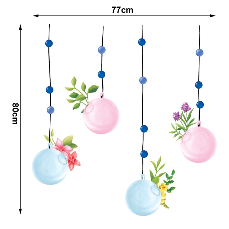 DIY Fashion Self Adhesive PVC Removable Wall Stickers / House Interior Decoration Pictures -- Vines & Balloon, Size: 70cm x 50cm