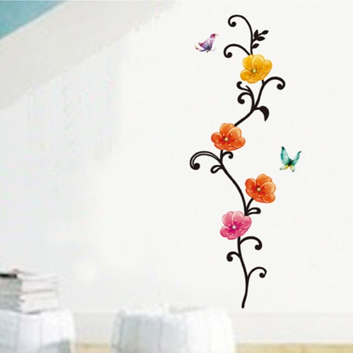 DIY Fashion Self Adhesive PVC Removable Wall Stickers / House Interior Decoration Pictures -- Flowers & Butterflies, Size: 70cm x 50cm