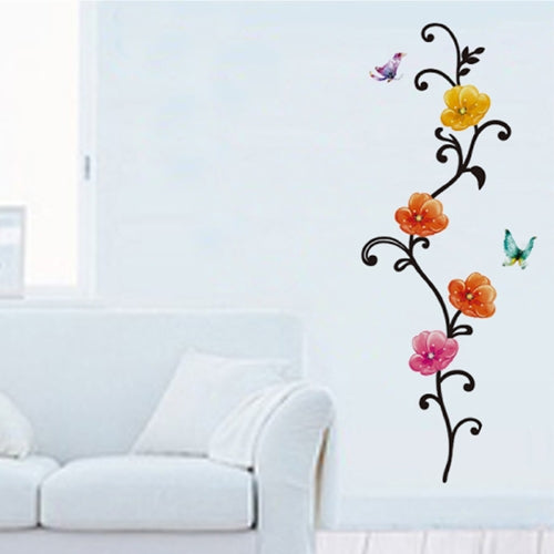 DIY Fashion Self Adhesive PVC Removable Wall Stickers / House Interior Decoration Pictures -- Flowers & Butterflies, Size: 70cm x 50cm