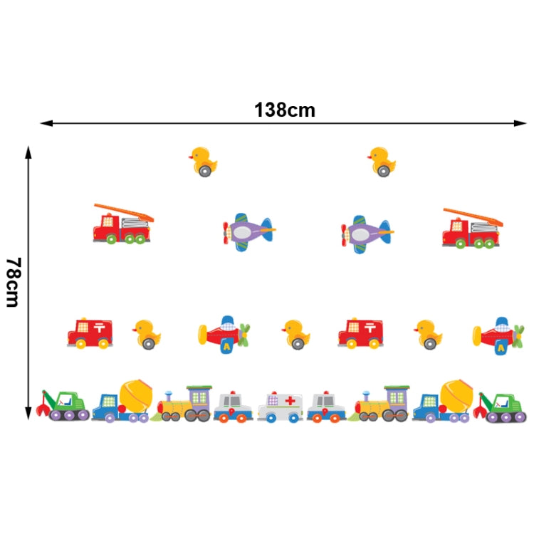 DIY Fashion Self Adhesive PVC Removable Wall Stickers / House Interior Decoration Pictures -- Cartoon Transportation, Size: 70cm x 50cm
